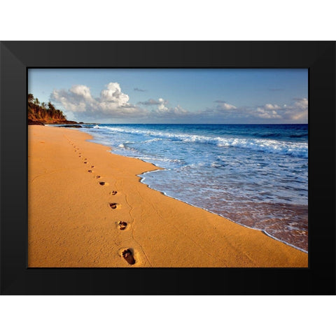 Footprints Black Modern Wood Framed Art Print by Frates, Dennis