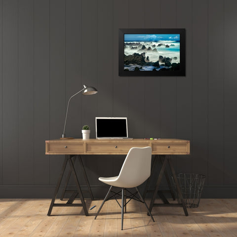 On the Rocks Black Modern Wood Framed Art Print by Frates, Dennis