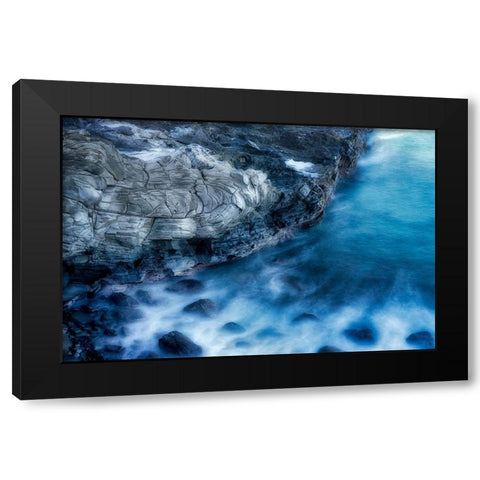 Cerulean Black Modern Wood Framed Art Print by Frates, Dennis
