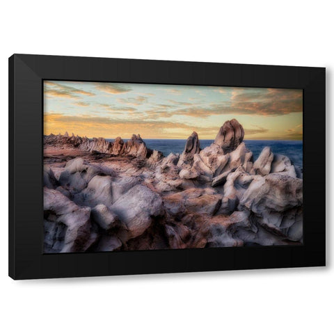 Rocks Black Modern Wood Framed Art Print by Frates, Dennis