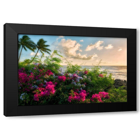 Hot Pink Black Modern Wood Framed Art Print with Double Matting by Frates, Dennis