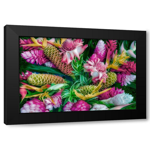 Tropical Floral Black Modern Wood Framed Art Print by Frates, Dennis