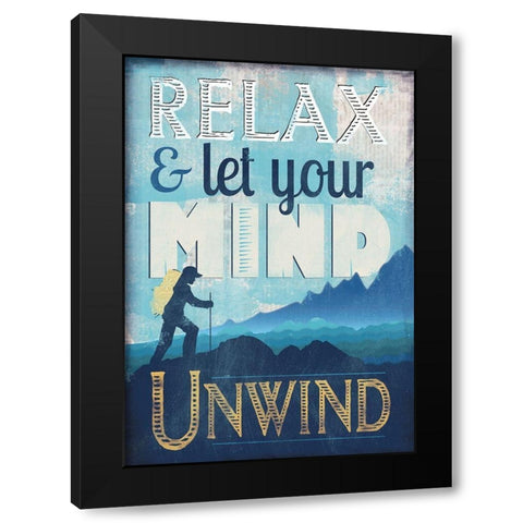 Let Mind Unwind Black Modern Wood Framed Art Print with Double Matting by JMB Designs