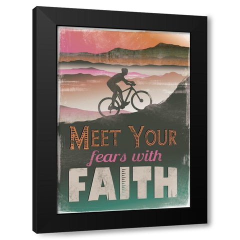 Meet Fears with Faith Black Modern Wood Framed Art Print with Double Matting by JMB Designs