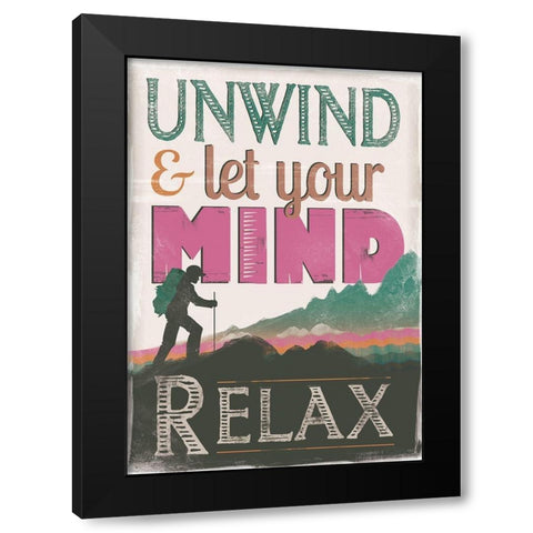 Let Mind Unwind Black Modern Wood Framed Art Print with Double Matting by JMB Designs