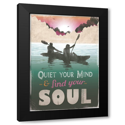 Quiet Mind Black Modern Wood Framed Art Print with Double Matting by JMB Designs