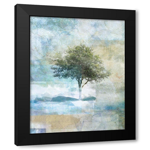 Tree Abstract II Black Modern Wood Framed Art Print with Double Matting by JMB Designs