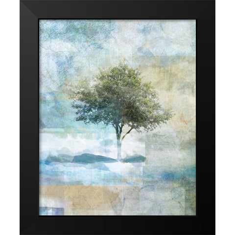 Tree Abstract II Black Modern Wood Framed Art Print by JMB Designs