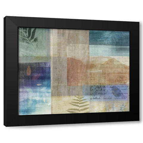 Botanical Collage I Black Modern Wood Framed Art Print with Double Matting by JMB Designs
