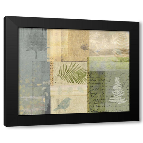 Botanical Collage II Black Modern Wood Framed Art Print by JMB Designs