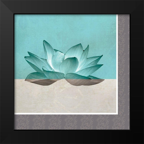Lotus Patch Black Modern Wood Framed Art Print by JMB Designs