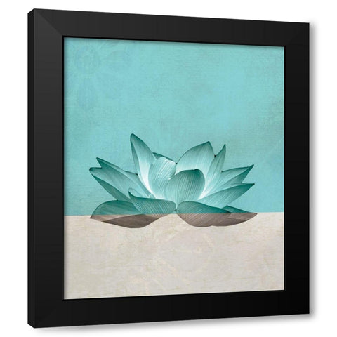 Lotus Black Modern Wood Framed Art Print by JMB Designs