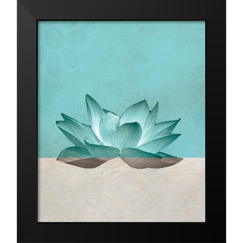 Lotus Black Modern Wood Framed Art Print by JMB Designs