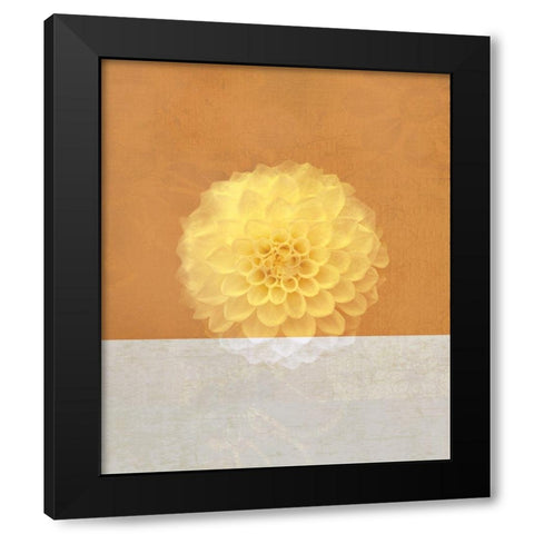 Orange Flower Black Modern Wood Framed Art Print by JMB Designs