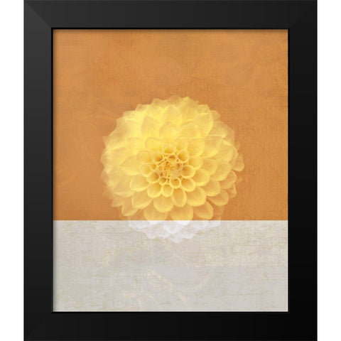 Orange Flower Black Modern Wood Framed Art Print by JMB Designs