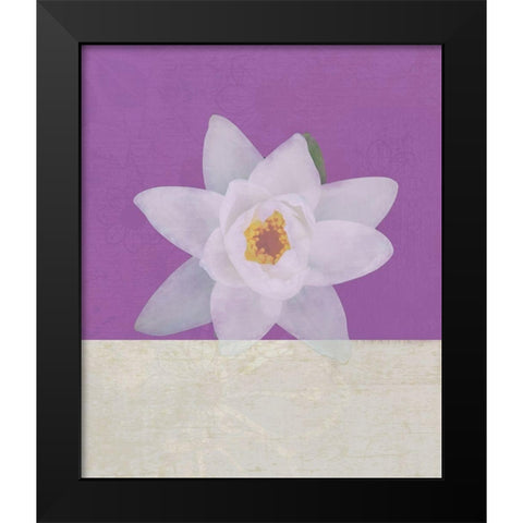 Water Lily Black Modern Wood Framed Art Print by JMB Designs