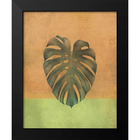Orange Leaf Black Modern Wood Framed Art Print by JMB Designs