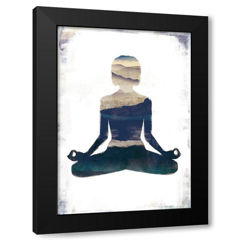 Meditate Black Modern Wood Framed Art Print by JMB Designs
