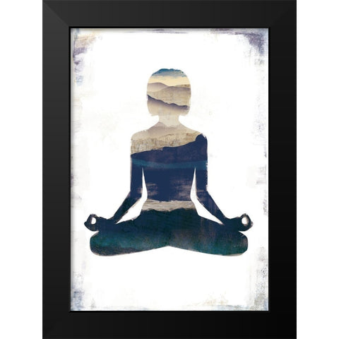 Meditate Black Modern Wood Framed Art Print by JMB Designs