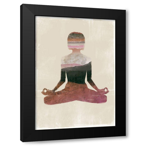 Meditate Black Modern Wood Framed Art Print with Double Matting by JMB Designs