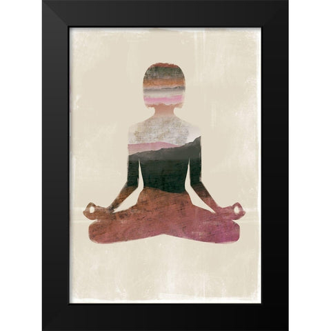 Meditate Black Modern Wood Framed Art Print by JMB Designs