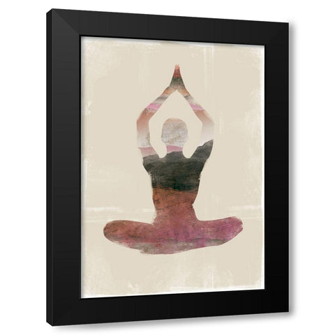 Praying Black Modern Wood Framed Art Print with Double Matting by JMB Designs
