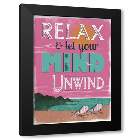 Let Your Mind Black Modern Wood Framed Art Print by JMB Designs