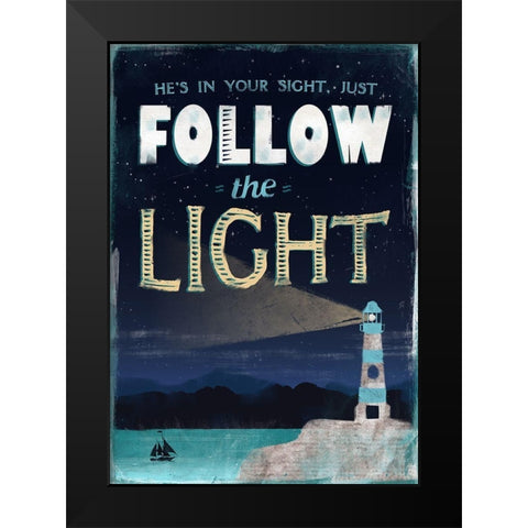 Follow Light Black Modern Wood Framed Art Print by JMB Designs