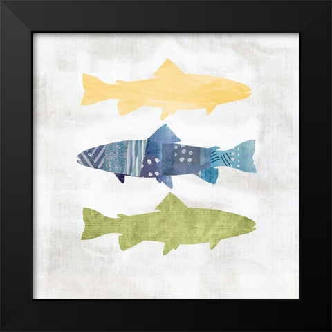 Fish Black Modern Wood Framed Art Print by JMB Designs