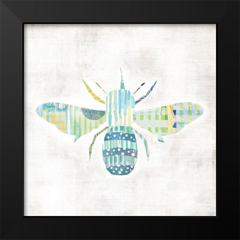 Bee Black Modern Wood Framed Art Print by JMB Designs