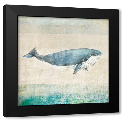 Whale Black Modern Wood Framed Art Print with Double Matting by JMB Designs