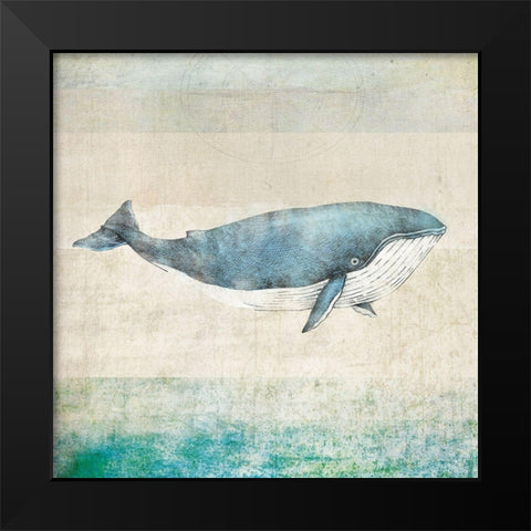 Whale Black Modern Wood Framed Art Print by JMB Designs