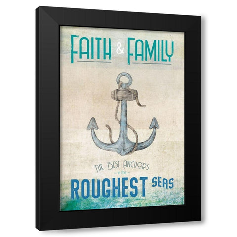 Faith and Family Black Modern Wood Framed Art Print with Double Matting by JMB Designs