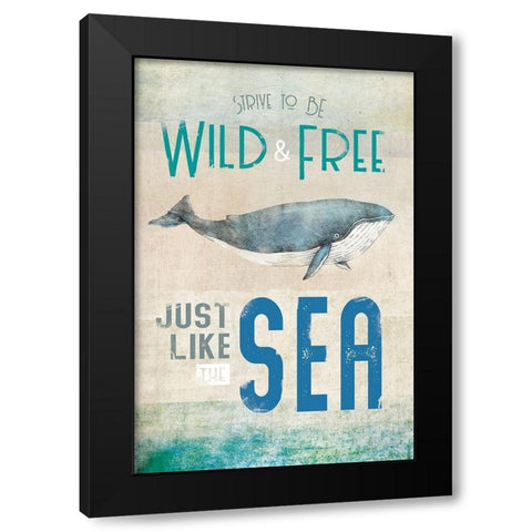 Wild and Free Black Modern Wood Framed Art Print by JMB Designs