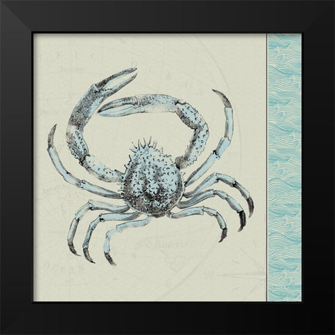 Crab Black Modern Wood Framed Art Print by JMB Designs