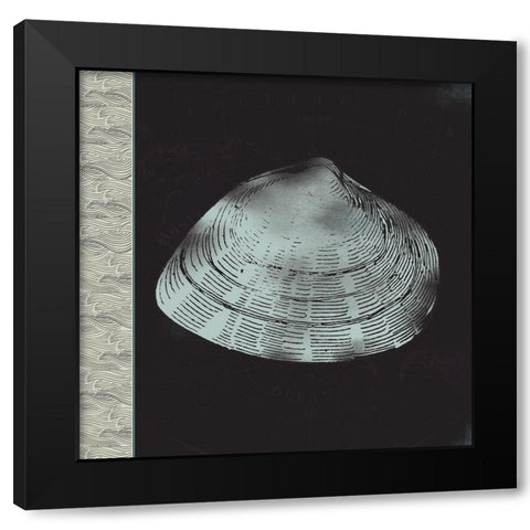 Seashell Black Modern Wood Framed Art Print by JMB Designs