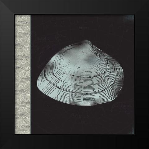 Seashell Black Modern Wood Framed Art Print by JMB Designs
