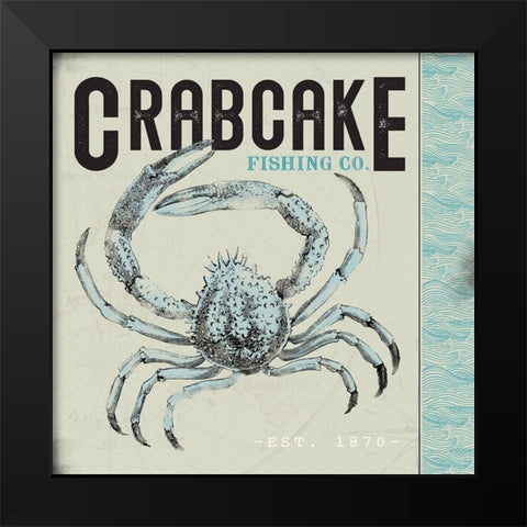 Crabcake Black Modern Wood Framed Art Print by JMB Designs