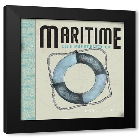Maritime Black Modern Wood Framed Art Print with Double Matting by JMB Designs