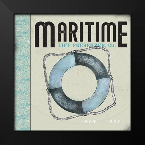 Maritime Black Modern Wood Framed Art Print by JMB Designs