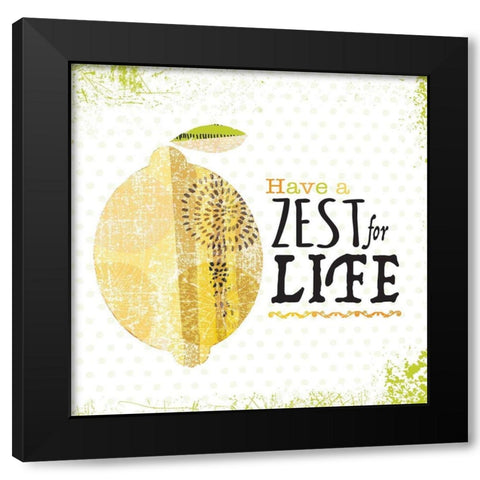 Zest for Life Black Modern Wood Framed Art Print by JMB Designs