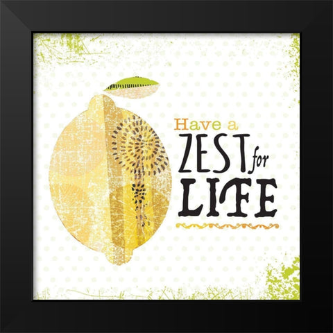 Zest for Life Black Modern Wood Framed Art Print by JMB Designs