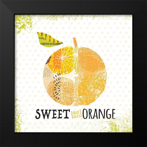 Sweet as Orange Black Modern Wood Framed Art Print by JMB Designs