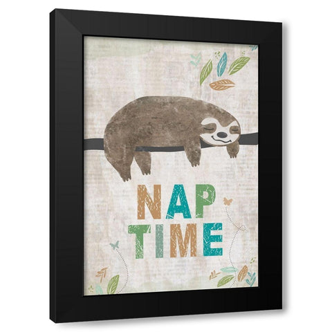 Nap Time Black Modern Wood Framed Art Print by JMB Designs
