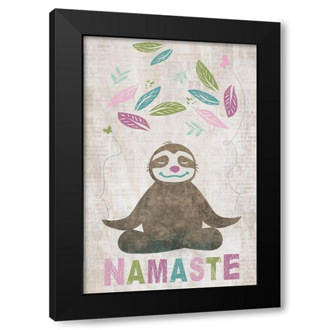 Namaste Black Modern Wood Framed Art Print by JMB Designs