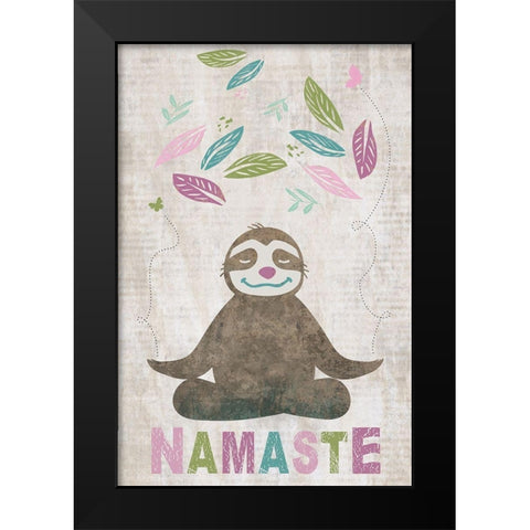 Namaste Black Modern Wood Framed Art Print by JMB Designs