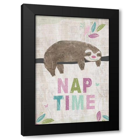 Nap Time Black Modern Wood Framed Art Print by JMB Designs