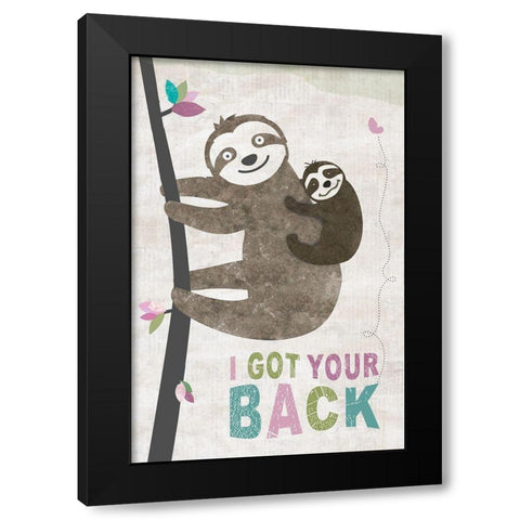 Got Your Back Black Modern Wood Framed Art Print by JMB Designs