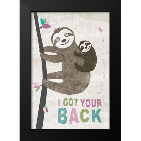 Got Your Back Black Modern Wood Framed Art Print by JMB Designs