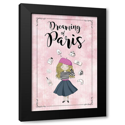 Dreaming of Paris Black Modern Wood Framed Art Print by JMB Designs